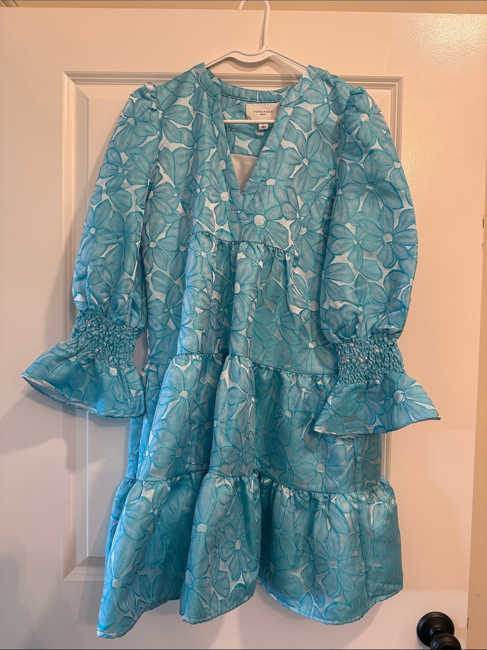 Tuckernuck Aqua Blue Floral Mini Dress